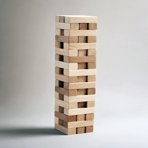 Wooden Jenga Blocks made into a tower