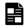 Black and white icon representing a document